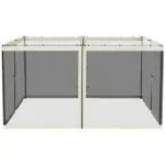 Outsunny 13x13 Gazebo with Netting, Canopy Tents with Zippers, black rings, polyester, Washable, (Sidewall Only) Black - Image 10