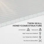 14 Pieces Twin-Wall Polycarbonate Panels Waterproof UV Protected Polycarbonate Greenhouse Panels, 4' x 2' x 0.16", Clear - Image 4
