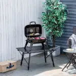 Outsunny 14" Portable Charcoal Grill, Tabletop Outdoor Small Grill with Heat Preservation Net, Venting System, Foldable Legs, Travel Size BBQ - Image 10