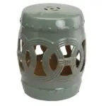 Outsunny 14 Inch x 17 Inch Ceramic Garden Stool with Double-Coin Knotted Ring Design and Strong Glazed Material, Decorative Outdoor Stool - Image 11