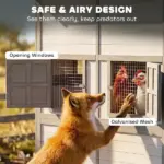 147 Inch Large Wooden Chicken Coop with Run for 8-10 Hens Gray - Image 6