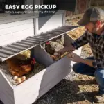 147 Inch Large Wooden Chicken Coop with Run for 8-10 Hens Gray - Image 7