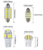 14 Piece T10 36mm LED Car Interior Light Kit for Dome Map and License Plate - Image 4