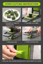 14 in 1 Vegetable Fruit Chopper Dicer Slicer and Cutter with Stainless Steel Blades - Image 12