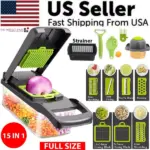 14 in 1 Vegetable Fruit Chopper Dicer Slicer and Cutter with Stainless Steel Blades