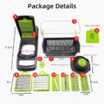 14 in 1 Vegetable Fruit Chopper Dicer Slicer and Cutter with Stainless Steel Blades - Image 6
