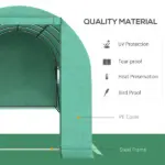 15' x 7' x 7' Walk-in Tunnel Hoop Greenhouse Polyethylene PE Cover, Steel Frame, Roll-Up Zipper Door and Windows for Flowers, Vegetables, Green - Image 5