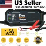 1.5A 12V Automatic Smart Battery Charger and Trickle Maintainer
