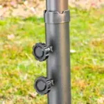 15ft Dark Gray Rectangular Market Umbrella Double-Sided Sun Shield Easy Crank with Base for Deck Pool - Image 17
