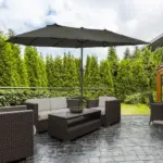 15ft Double-Sided Patio Umbrella Outdoor Market Extra Large Gray with Crank for Deck Lawn Backyard Pool - Image 2