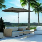 15ft Double-Sided Patio Umbrella Outdoor Market Extra Large Gray with Crank for Deck Lawn Backyard Pool - Image 10