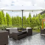 15ft Patio Umbrella with Base, Rectangular, Double-Canopy, UV-Blocking, Easy Crank, Beige - Image 2
