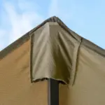 Outsunny 15ft Patio Umbrella with Base, Rectangular, Double-Canopy, UV-Blocking, Easy Crank, Coffee - Image 13