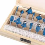 15 Piece Carbide Router Bit Set 1/4 Inch Shank with Wooden Case - Image 6