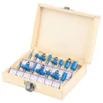 15 Piece Carbide Router Bit Set 1/4 Inch Shank with Wooden Case - Image 9