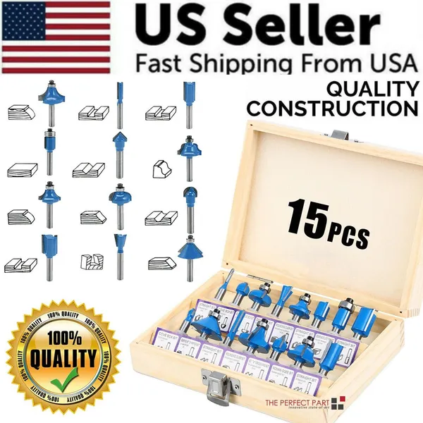15pcs-carbon-milling-cutter-router-bit-set-tungsten-carbide-router-14-shank-us-6.webp 15 Piece Carbide Router Bit Set 1/4 Inch Shank with Wooden Case - Image 1