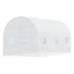 15x7x7 High Tunnel Greenhouse, with 6 Roll-up Windows and Roll Up Door, 140 GSM PE Cover, Steel Frame, for Planting, Garden, White - Image 12