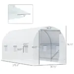 15x7x7 High Tunnel Greenhouse, with 6 Roll-up Windows and Roll Up Door, 140 GSM PE Cover, Steel Frame, for Planting, Garden, White - Image 3