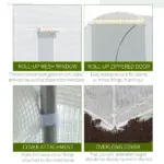 15x7x7 High Tunnel Greenhouse, with 6 Roll-up Windows and Roll Up Door, 140 GSM PE Cover, Steel Frame, for Planting, Garden, White - Image 4