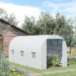 15x7x7 High Tunnel Greenhouse, with 6 Roll-up Windows and Roll Up Door, 140 GSM PE Cover, Steel Frame, for Planting, Garden, White - Image 8