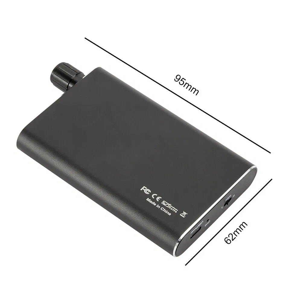Portable HiFi Headphone Amplifier 16-300 Ohm with 3.5mm Input and USB-C Charging