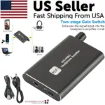 Portable HiFi Headphone Amplifier 16-300 Ohm with 3.5mm Input and USB-C Charging