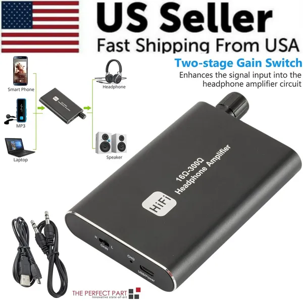 16-300-hifi-headphone-amplifier-portable-earphone-amp-35mm-w-audio-usb-cable-6.webp Portable HiFi Headphone Amplifier 16-300 Ohm with 3.5mm Input and USB-C Charging - Image 1