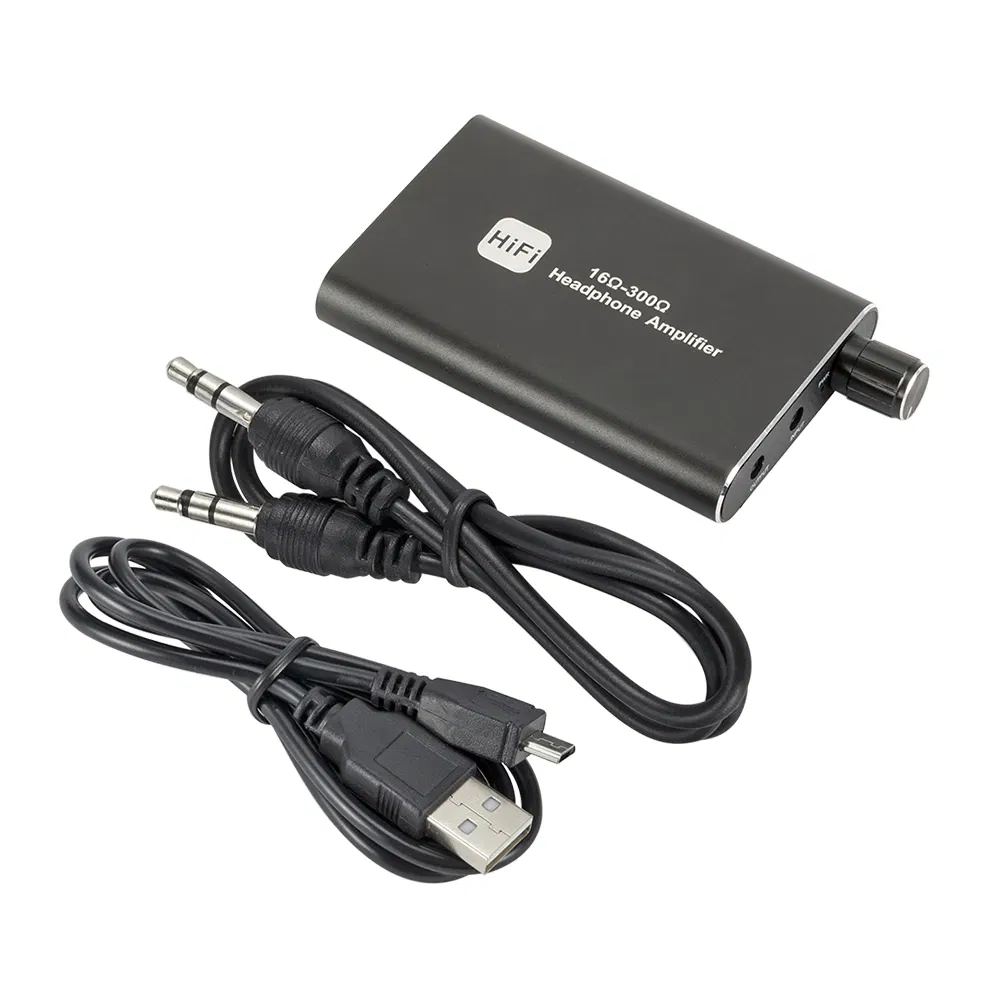 Portable HiFi Headphone Amplifier 16-300 Ohm with 3.5mm Input and USB-C Charging