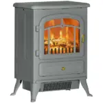 16" Electric Freestanding Fireplace, 750with1500W Indoor Fireplace Stove Heater with 3D Flame Effect for Home, Gray - Image 11