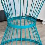 16" Steel Patio Side Table, Garden End Table with Hourglass Design, Accent Table for Outdoor and Indoor Use, Blue - Image 8