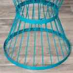 16" Steel Patio Side Table, Garden End Table with Hourglass Design, Accent Table for Outdoor and Indoor Use, Blue - Image 9