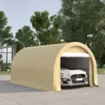 Outsunny 16' x 10' Carport, Heavy-Duty Portable Garage / Storage Tent with Large Zippered Door, Anti-UV PE Canopy Cover for Car, Truck, Boat - Image 2