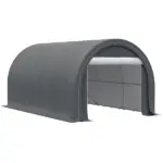 16 x 10 ft Portable Garage Carport with Zippered Door and PE Canopy