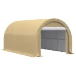 Outsunny 16' x 10' Carport, Heavy-Duty Portable Garage / Storage Tent with Large Zippered Door, Anti-UV PE Canopy Cover for Car, Truck, Boat