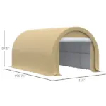 Outsunny 16' x 10' Carport, Heavy-Duty Portable Garage / Storage Tent with Large Zippered Door, Anti-UV PE Canopy Cover for Car, Truck, Boat - Image 3
