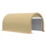 Outsunny 16' x 10' Carport, Heavy-Duty Portable Garage / Storage Tent with Large Zippered Door, Anti-UV PE Canopy Cover for Car, Truck, Boat - Image 9