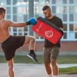 Soozier 16.5 in Muay Thai Kick Shield Punching Pad, Kick Shield for Martial Arts, Karate, Kickboxing, MMA x 1 Unit, Red - Image 2