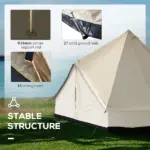 16.5' Large Family Tent 10 Persons Waterproof Teepee Bell Tents Hunting Camp Huge Four Season - Image 4