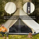 16.5' Large Family Tent 10 Persons Waterproof Teepee Bell Tents Hunting Camp Huge Four Season - Image 6
