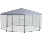 17.1 ft x 15.7 ft Large Outdoor Silver Chicken Run with Cover for 19-25 Chickens Walk-In Hen House