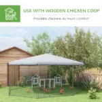 17.1 ft x 15.7 ft Large Outdoor Silver Chicken Run with Cover for 19-25 Chickens Walk-In Hen House - Image 5