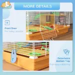 PawHut 18" 5-Tier Hamster Cage with Portable Carry Handle, Tubes and Tunnels, Includes Water Bottle, Food Dish and Exercise Wheel, Orange - Image 7
