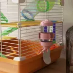 PawHut 18" 5-Tier Hamster Cage with Portable Carry Handle, Tubes and Tunnels, Includes Water Bottle, Food Dish and Exercise Wheel, Orange - Image 9