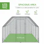 18.7'x9.2'x6.4' Large Chicken Coop for 15-18 Chickens, Walk-In Silver Chicken Run Pen Hen House with Roof Backyard Poultry - Image 4