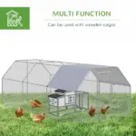 18.7'x9.2'x6.4' Large Chicken Coop for 15-18 Chickens, Walk-In Silver Chicken Run Pen Hen House with Roof Backyard Poultry - Image 6