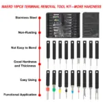 18 Piece Automotive Terminal Removal Tool Kit for Wire Connector Pins - Image 7