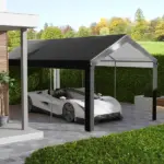 Outsunny 19.6' x 9.7' Carport Roof, UV Resistant Canopy Replacement, Fits 84C-378V00 and 84C-206 Series, Dark Gray - Image 2