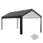 Outsunny 19.6' x 9.7' Carport Roof, UV Resistant Canopy Replacement, Fits 84C-378V00 and 84C-206 Series, Dark Gray
