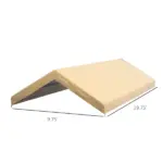 Outsunny 19.7' x 9.7' Carport Canopy Replacement Cover, UV Protection, Beige, with Ball Bungee Cords - Image 3