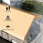 Outsunny 19.7' x 9.7' Carport Canopy Replacement Cover, UV Protection, Beige, with Ball Bungee Cords - Image 6